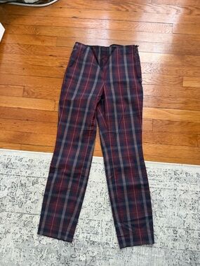 rag & bone Burgundy and Navy Plaid Men's Pants